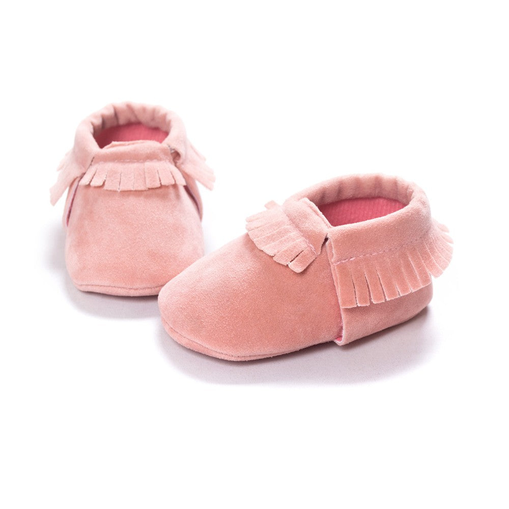 Adorable Suede Fringe Baby Boots